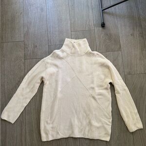 Talbots Cream Ribbed Turtleneck Sweater